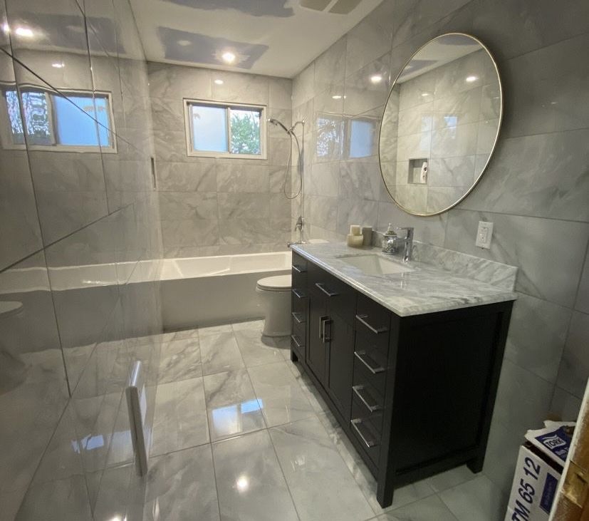 Bathroom remodel, before and after