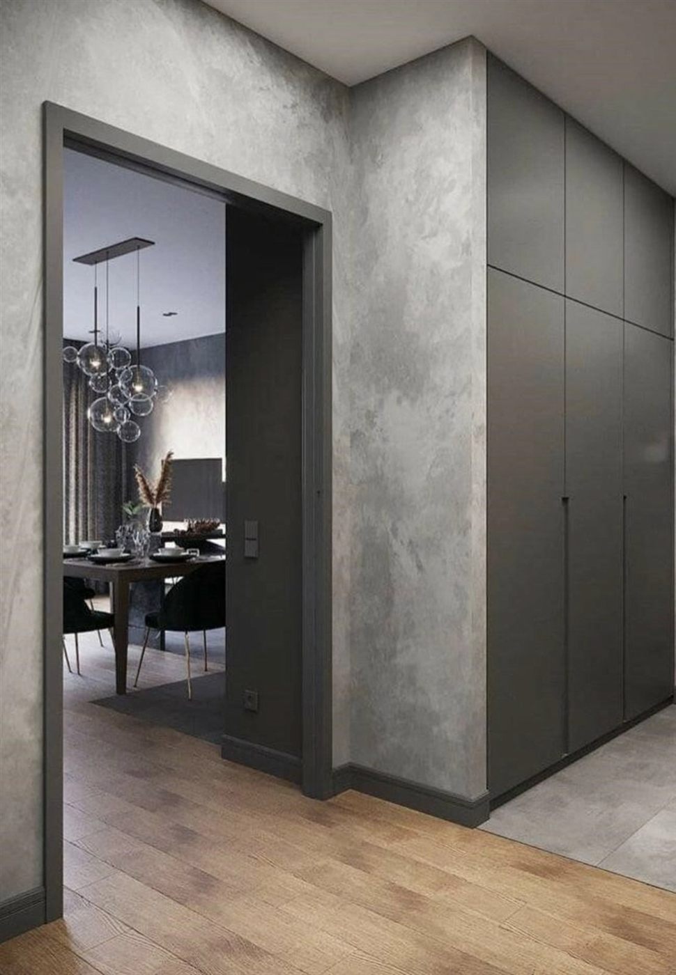 Venetian plaster hallway